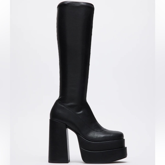 Steve Madden Cypress Platform Knee High Boots, black, size 11 - Picture 2 of 15